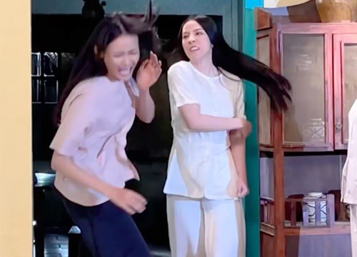 Phim "Duyên kiếp": Hậu trường hài hước cảnh Trương Mỹ Nhân bị Ngô Phương Anh đánh