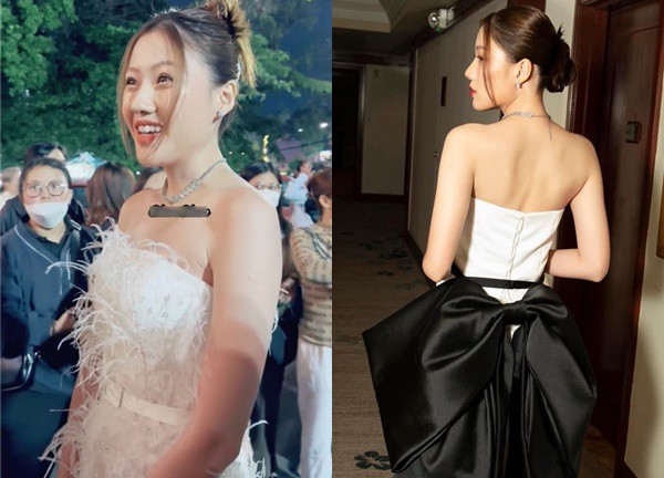 Em gái Trấn Thành "mê" khoe lưng trần nõn nà ở sự kiện hậu giảm cân