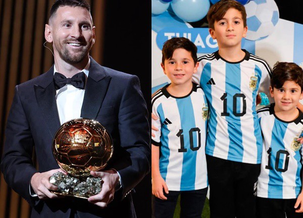 Messi lập kỷ lục mới khi nhận Quả Bóng Vàng thứ 8, 3 quý tử nhập hội anti-fan bố