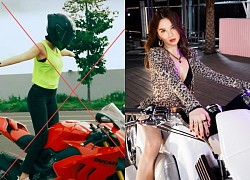 Ngoc Trinh "facelessly" challenged despite being punished for "acting" on a motorbike, implicating her driving instructor.