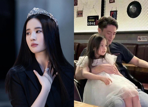 Liu Yifei revealed a photo holding her father's hand at the wedding after being a single mother, her daughter really loves her mother's boyfriend