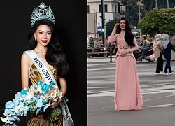 Bui Quynh Hoa appeared after the scandal sniffing laughing balloons, happily going down the street to take pictures to compete in MU 2023?