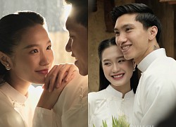 Doan Van Hau released a sharp wedding photo with Doan Hai My, revealing a special detail of the wedding dress