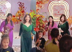 Korean mother-in-law wears ao dai and dances extremely well at the bride's family's wedding in Vietnam