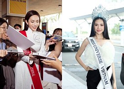 Bui Quynh Hoa "lost face" with Luong My Ky: Thi MU returned quietly, the contestant "village pond" fans crowded the airport