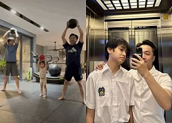 Cuong Do La shows off photos of him practicing with his children. It's easy to see that Subeo is completely different from his father in one detail