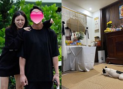 Tiktoker Huynh Nhu's boyfriend passed away, the scene of the dog lying in front of his master's altar and not leaving made him sad