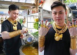 The young man sold beef hotpot out of passion, wearing 80 pieces of gold on his body to stand and sell, customers flocked to "please help"