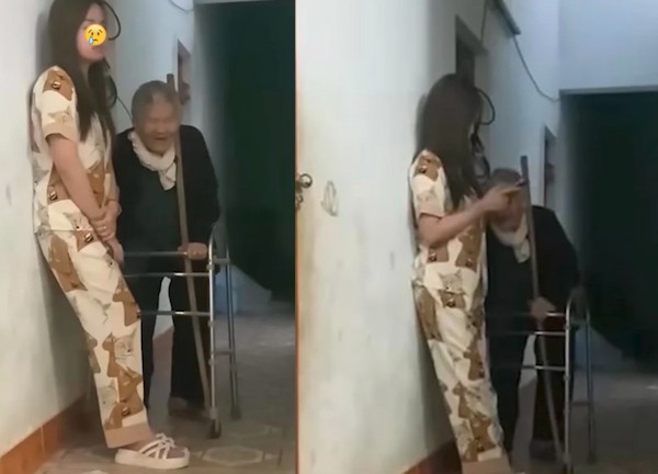 Cháu gái vô cảm nghịch điện thoại để mặc bà cụ khóc lóc van xin, sự thật phía sau gây sốc