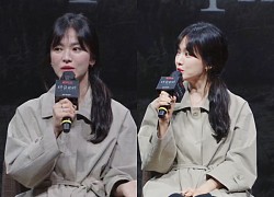 Song Hye Kyo was criticized for being old, her face showed signs of cutlery when she went to a press conference, revealing that she stopped eating and made fans feel sad 