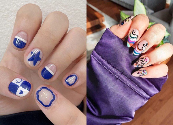 Quay về thập niên 90 với những mẫu nail họa tiết vui nhộn