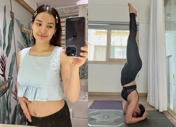 Phương Trinh Jolie gây bất ngờ vì thực hiện động tác tập luyện khó khi mang thai