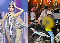 Diu Thao revealed a miserable image after the coronation, riding a motorbike 50km every day to try on clothes, attend events