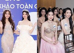 Mai Phuong - Phuong Nhi landed on the red carpet of MW Vietnam, the beauty set was sharp and tight, 59 contestants appeared