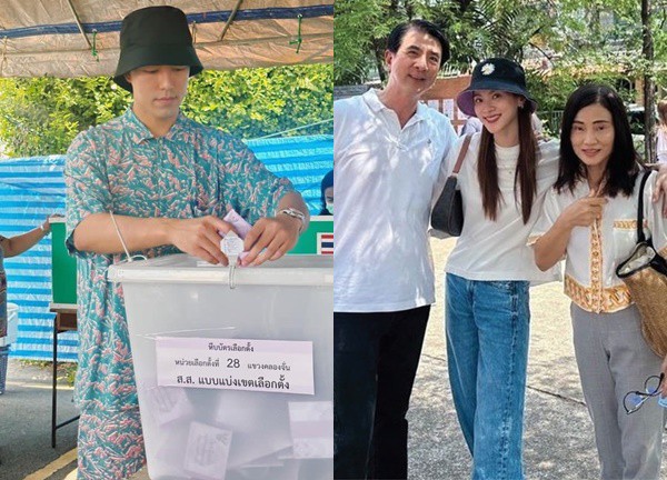 Cặp đôi 'Yêu nhầm bạn thân' cùng loạt sao Thái háo hức đi bầu cử