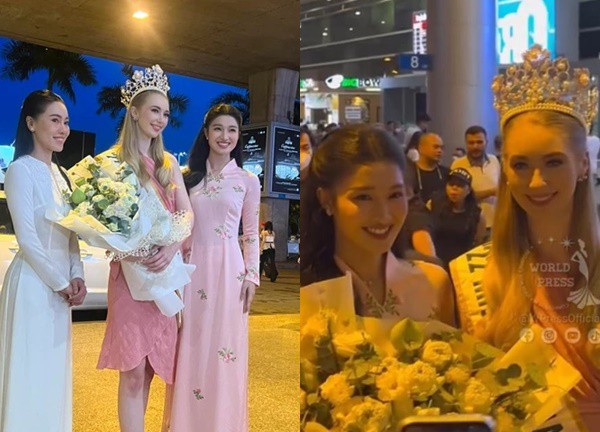 Phuong Nhi &quot;overwhelmed&quot; the current Miss International at the airport: This time the crown is within reach?