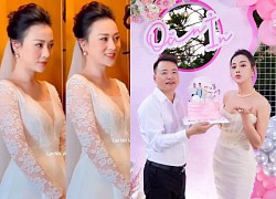 Phuong Oanh wears a wedding dress, ready to get on a flower car with Shark Binh?