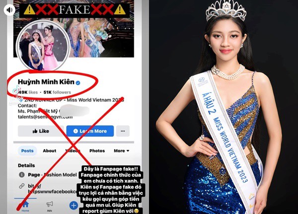 Á hậu Minh Kiên lên tiếng khi bị mạo danh