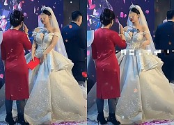 The bride showed a large ink stain in front of her chest, the future mother-in-law with a disfigured face decided not to go on stage to celebrate