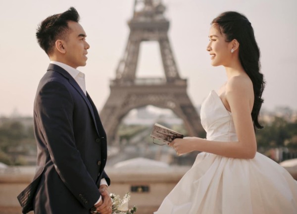 Hé lộ ảnh cưới của Á hậu Phương Anh và ông xã tiến sĩ tại Pháp