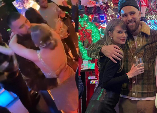 Taylor Swift ăn diện táo bạo, "dính như sam" với bạn trai trong đêm giao thừa