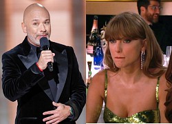 The 2024 Golden Globes MC continues his ridiculous joke after making Taylor Swift "spray glue"