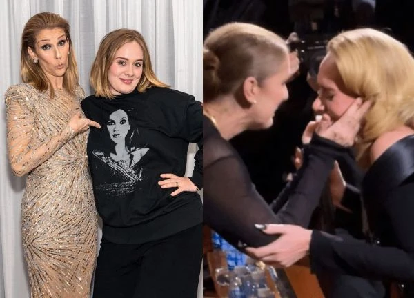 Celine Dion ôm Adele 'gục' trên sân khấu, khiến mạng xã hội dậy sóng