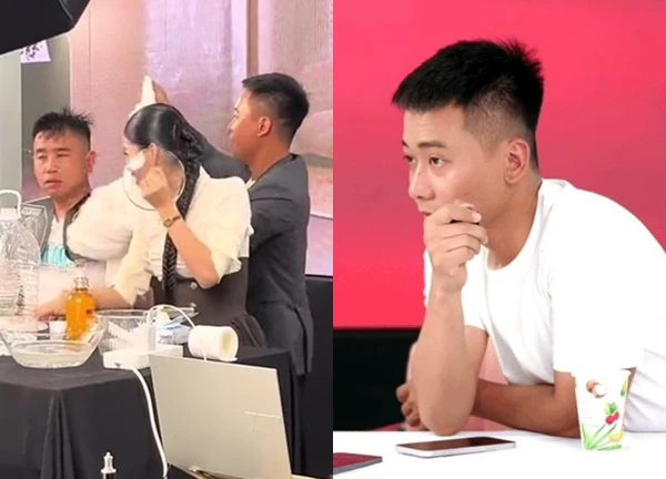 Quang Linh "interacts" with Tien Nguyen on live, netizens are upset, crew apologizes for the incident