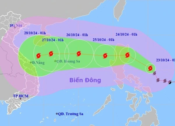 Bão Trà Mi tăng lên cấp 9, cường độ tiếp tục mạnh thêm