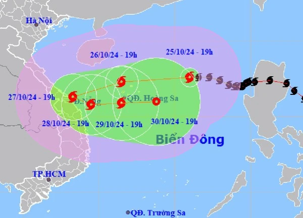 Bão số 6 khả năng ở ven bờ biển Trung Trung Bộ hơn 24 giờ, đổi hướng 3 lần