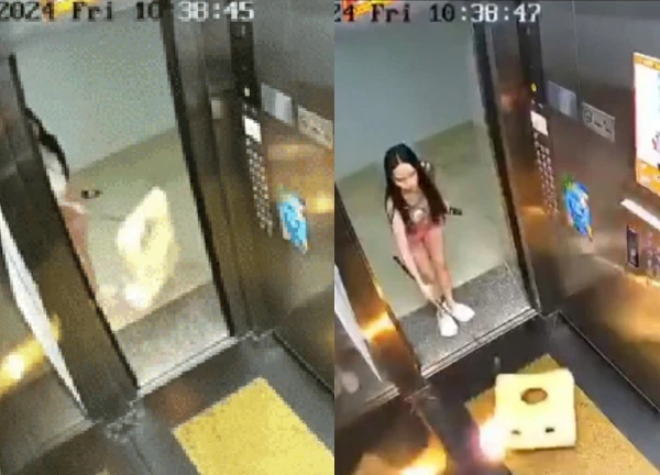 Woman who burned flammable materials and threw them into an apartment elevator was invited to work.