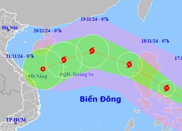Siêu bão Man-yi giật cấp 17 hướng vào Biển Đông và miền Trung nước ta