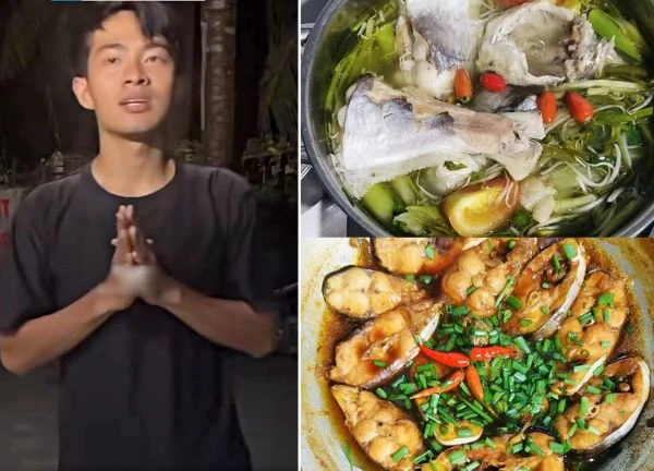 Cá vồ kho, nấu canh chua mà Lê Tuấn Khang 'mời 9 triệu người' là món gì?