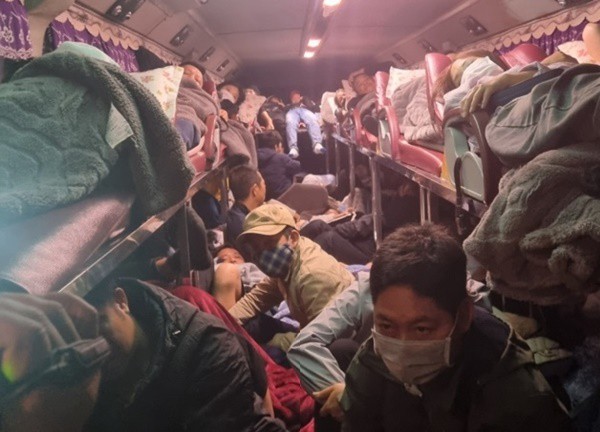 Terrifying scenes in a 41-seater sleeper coach "crammed" with up to 81 passengers
