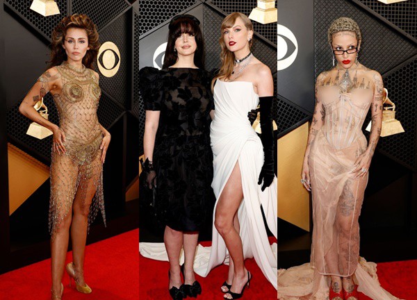 Siêu thảm đỏ Grammy 2024: Rắn chúa Taylor Swift chặt ché.m bắt cặp "sầu nữ" Lana Del Rey, Miley Cyrus chưa gây tranh cãi bằng Doja Cat hớ hênh