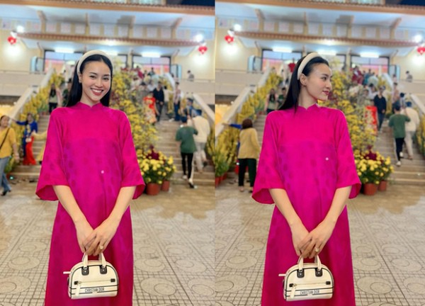 Áo dài của nhiều sao Việt ngày đầu năm là đại chiến "bỉ ngạn xanh - hồng"