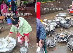 The bride worked hard to wash the dishes after the wedding, netizens were angry with her mother-in-law's concept