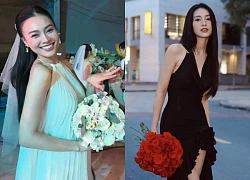 Lan Ngoc refuses to give birth to a child but reveals a photo of her wearing a large wedding dress that covers her waist. Who is the groom?