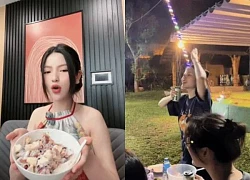 Clip of Quang Hai's wife drinking before the wedding, not knowing how to cook, letting her husband serve