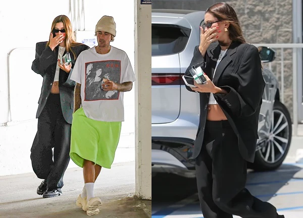 Chẳng còn phải giấu giếm, bà xã Justin Bieber tự tin diện croptop khoe bụng bầu 6 tháng