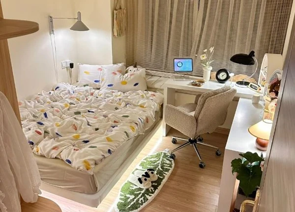 Cô gái 9x bất ngờ nổi tiếng trên mạng nhờ thiết kế tận dụng được từng centimet không gian có sẵn của căn phòng 28m2