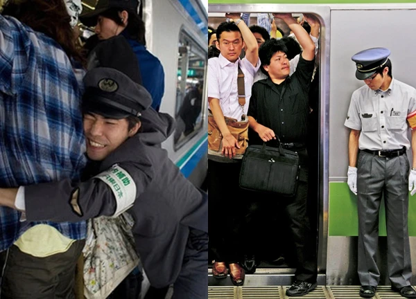What's interesting about the job of pushing passengers onto trains in Japan, with a salary of over 1 billion per year?