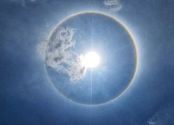 Explains the phenomenon of brilliant halos appearing around the Sun in many places in the North