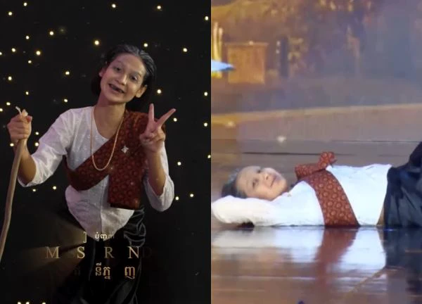 Miss Grand Cambodia "flirted" with Nawat, causing the contestant to overdo it and lie flat on the ground