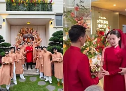 Midu - Minh Dat engagement ceremony: The bride wore a red ao dai, but the best man Harry Lu was absent?