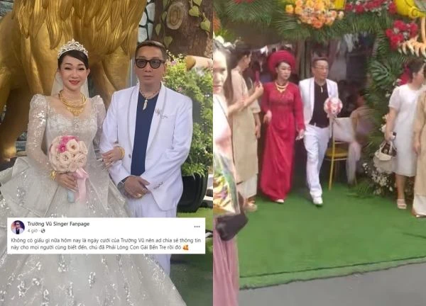 Rộ ảnh đám cưới Trường Vũ ở Bến Tre, lấy vợ lần 2 kém 30 tuổi, vợ đầu ra sao?