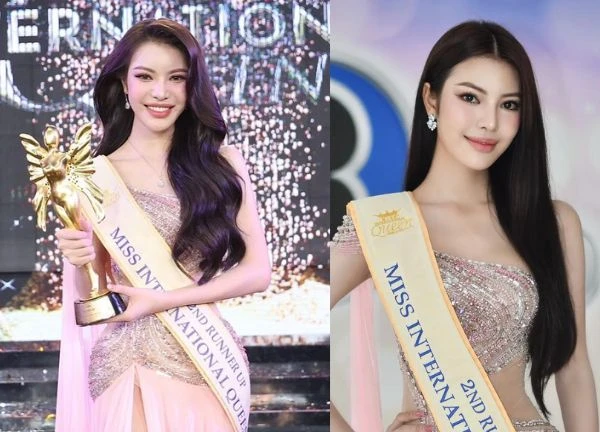 Miss International Queen: 2nd runner-up Tuong San returned home, jubilant at the airport