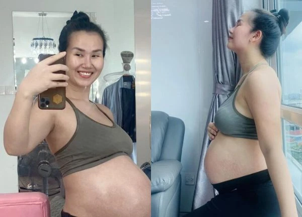 Võ Hạ Trâm choáng với bộ dạng sắp sinh, bụng bầu khủng khi tăng 15kg, Kha Ly mê