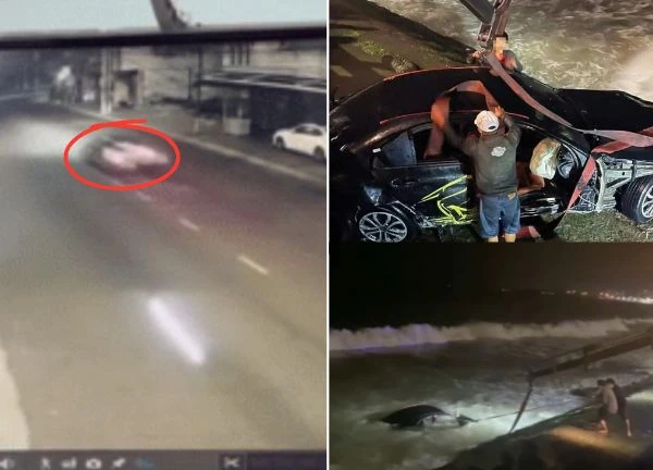 Mercedes crash into the sea in Nha Trang: Video clip of residents unable to identify in time?