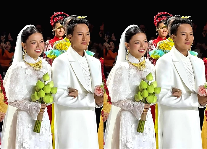 Bình và Hồng của 'Mưa đỏ' thành đôi trên sàn catwalk